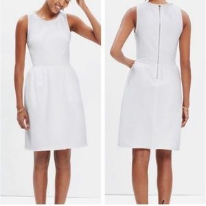 Madewell White Structured Summer Dress with Fringe Hem